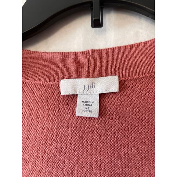 J. Jill Dip Dyed Ombre' Cardigan Sweater Pink Cream Brown Women's Size XS - Picture 3 of 5